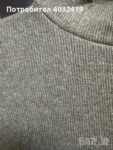 Маслено зелена дамска рокля с дълъг ръкав , снимка 3 - Рокли - 47827253