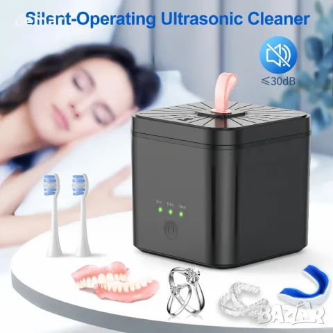 Ултразвуков почистващ апарат с UV светлина и синхронизация 45 kHz за протези, 200 мл, снимка 5 - Други - 47291443