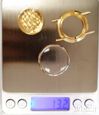 Стар часовник Полет, златен, 14К, 583, СССР, диам. 33 мм, снимка 10 - Луксозни - 49933970