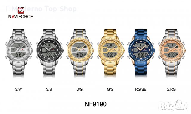 Мъжки часовник NaviForce многофункционален NF9190 SВ., снимка 17 - Луксозни - 34793289