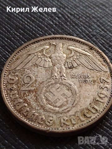 СРЕБЪРНА МОНЕТА 2 райхсмарки 1937г. Нацистка Германия Трети Райх с СВАСТИКА уникат 29386, снимка 5 - Нумизматика и бонистика - 38491816