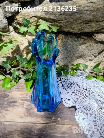Две вази цветно стъкло , снимка 6 - Антикварни и старинни предмети - 50194149