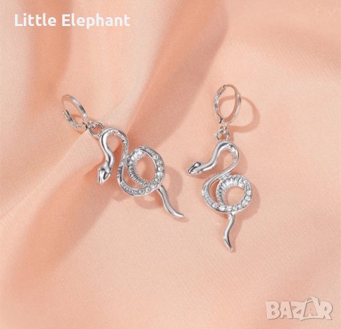 New trend,висящи обеци извити snakes с кристали,white/нови