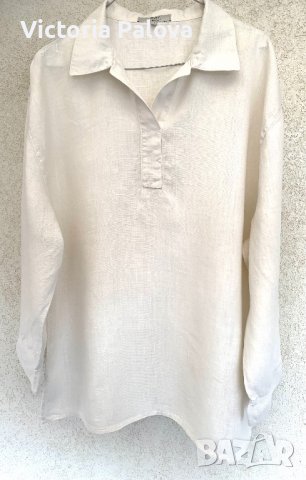 Свободна риза/блуза от груб лен унисекс, снимка 7 - Туники - 39905906