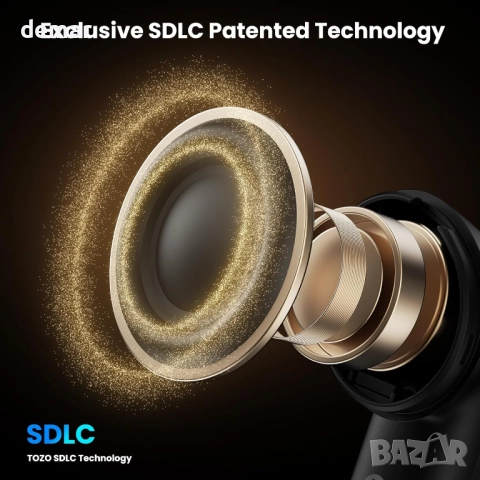 TOZO Безжични слушалки с активно шумопотискане, LDAC Hi-Res звук, стерео бас, 6 микрофона, снимка 4 - Bluetooth слушалки - 52736352