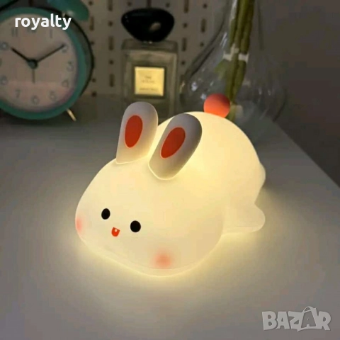 Нощна лед лампа заек Tilihome Rabbit LED Light - сладка заешка лампа, която носи уют, усмивки и спок, снимка 5 - Настолни лампи - 52161971