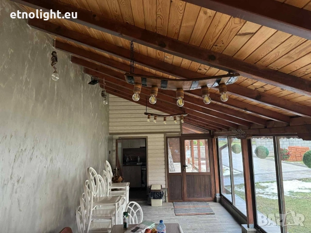 Полилеи от автентични реставрирани дъбови бъчви с ръчно изработени дървени чашки , снимка 14 - Полилеи - 50874496