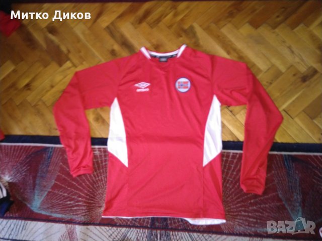 Норвегия футболна тениска дълъг ръкав размер С