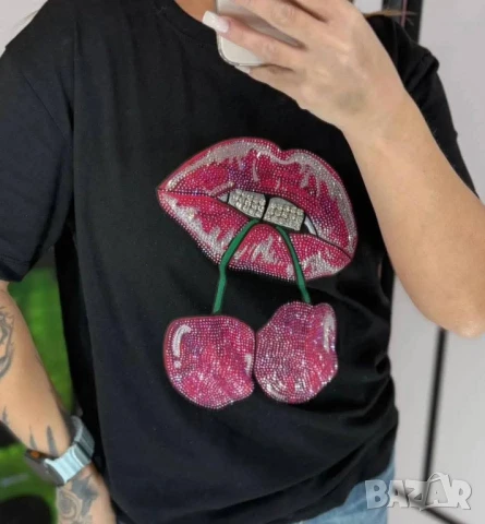 тениска с череши , снимка 3 - Тениски - 50913654