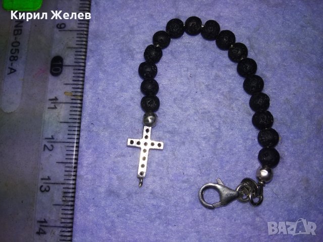 ЧАСТ от СРЕБЪРНА ГРИВНА СРЕБРО 925 с ТОПЧЕТА от ВУЛКАНИЧЕН КАМЪК и МАРКАЗИТИ на КРЪСТЧЕТО 40987, снимка 6 - Гривни - 43225262