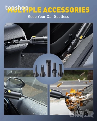 Чисто нова AUXITO Преносима безжична автомобилна прахосмукачка 14000Pa Мощно засмукване, Ръчна..., снимка 6 - Прахосмукачки - 51615178