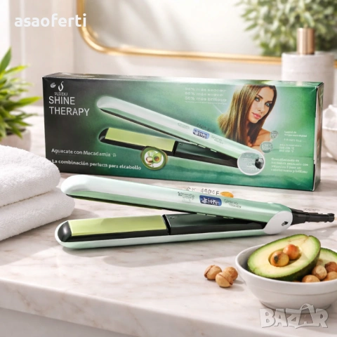 Професионална преса за коса SLDZKJ Shine Therapy – Керамика с Витамин Е, снимка 5 - Преси за коса - 53384766