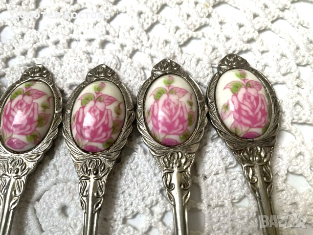 Красиви лъжички от Япония с порцелан, снимка 3 - Антикварни и старинни предмети - 52641592