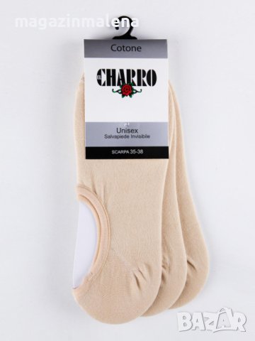 Charro 35-38 черни,телесни италиански затворени памучни терлици с лепенки памучен терлик  , снимка 2 - Дамски чорапи - 29208681