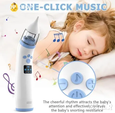 Нов Електрически аспиратор за нос FACAIO за бебета, 3 нива на сила, снимка 7 - Пелени, памперси - 49657661