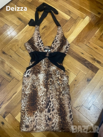 Дамска тигрова рокля , снимка 3 - Рокли - 52393786