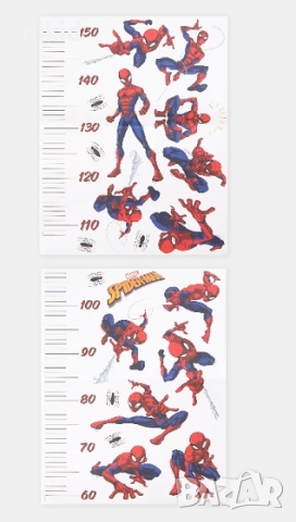Спайдърмен SpiderMan метър за стена и мебел детска стая лепенка стикер самозалепващ, снимка 2 - Други - 52004095