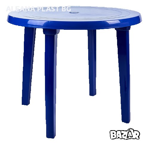 Пластмасова кръгла  маса, снимка 2 - Градински мебели, декорация  - 25608132