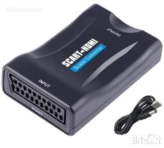 Ново SCART към HDMI конвертор 720P/1080P SCART към HDMI адаптер Full HD видео аудио превключващ..., снимка 1