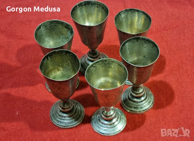 Комплект антикварни сребърни чашки , снимка 4 - Антикварни и старинни предмети - 49733086