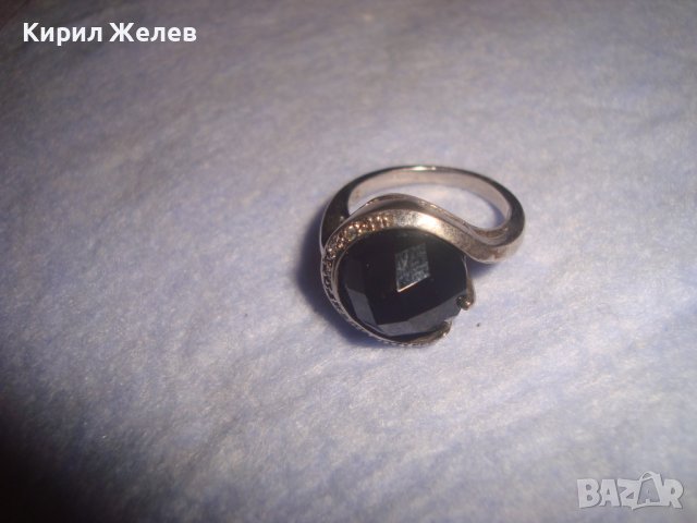 ПРЕКРАСЕН СКЪПОЦЕНЕН СРЕБЪРЕН АРТ ДЕКО ПРЪСТЕН СРЕБРО 925 ГОЛЯМ ЮВЕЛИРНО ФАСЕТИРАН ЧЕРЕН ОНИКС 28736, снимка 3 - Пръстени - 37252446