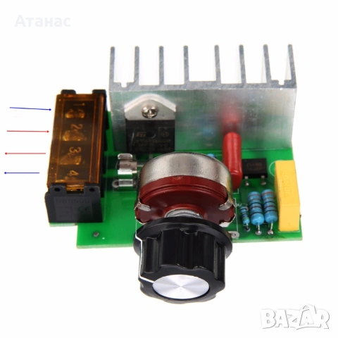 Димер AC 220V 4000W, регулатор на обороти и напрежение, снимка 5 - Друга електроника - 53464996