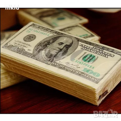 носни кърпички с мотив на щатския долар долари 100 долара пари хартиен салфетки пакет , снимка 3 - Други - 32955683
