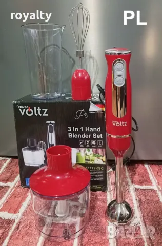 Пасатор, чопър и миксер 3в1 Oliver Voltz 800W, 700 ml, Стоманена приставка, 2 скорости,и ТУРБО 
