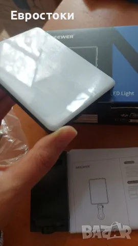 NEEWER NL-60AI LED видео лампа, светлина за селфи с предна и задна щипка за телефон, снимка 11 - Селфи стикове, аксесоари - 47903068