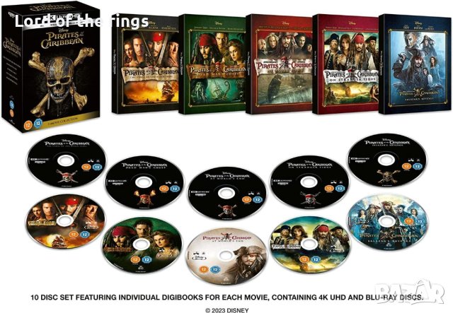 Pirates of the Caribbean - 5 Film Collection [4K Ultra HD] - Колекция "Карибски пирати", снимка 1 - Blu-Ray филми - 38804296