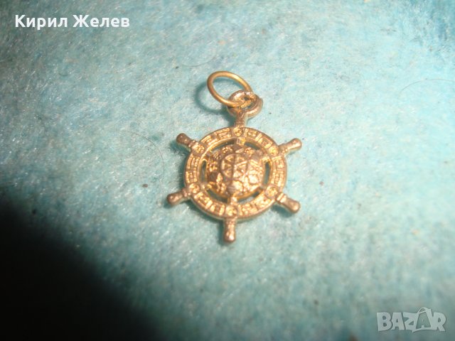 ПОЗЛАТЕН КРАСИВ ДВУСТРАНЕН МОРСКА ТЕМАТИКА РЕТРО БРОНЗОВ ПЕНДАНТ МЕДАЛЬОН РУЛЯ 15027, снимка 2 - Колиета, медальони, синджири - 35585944