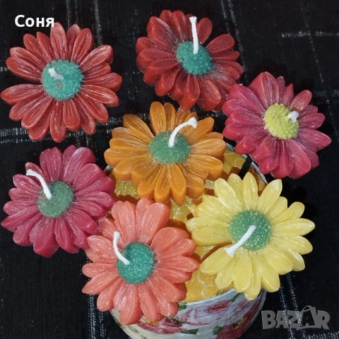 Аранжировка с ароматни  восъчни свещи , снимка 3 - Подаръци за жени - 53574806