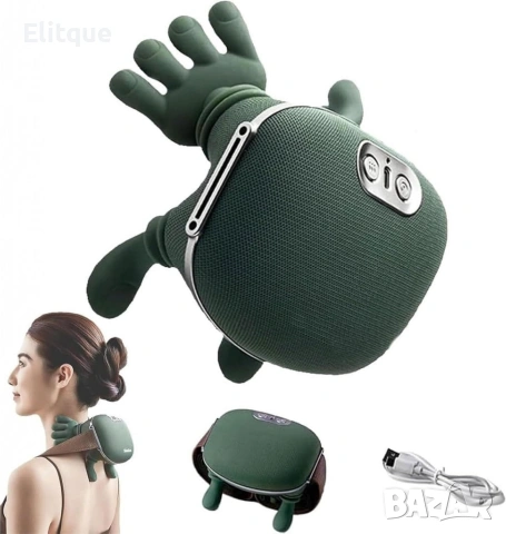 Масажор за врат и рамене с топлина, USB зареждане - 4D масаж, снимка 10 - Масажори - 53456212