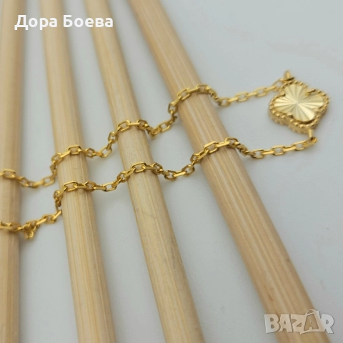 Сребърна гривна: "Детелина", снимка 4 - Колиета, медальони, синджири - 52240179