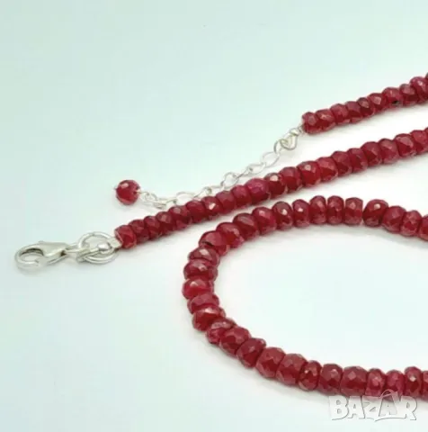 Рубинена огърлица 135 карата ! 💯 % НАТУРАЛЕН РУБИН!, снимка 4 - Колиета, медальони, синджири - 49202281