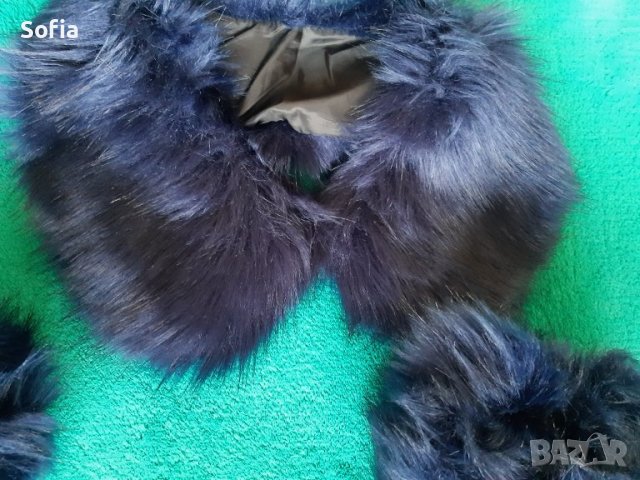 Яка с косъм и ръкави НОВ комплект в синъо  , снимка 3 - Други - 39294003