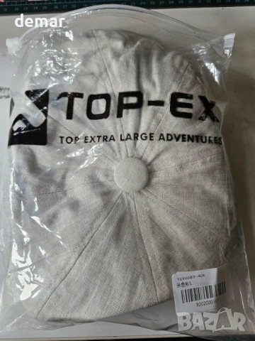 TOP-EX плоска шапка от естествен лен, бежова, M-L, снимка 7 - Шапки - 51413711