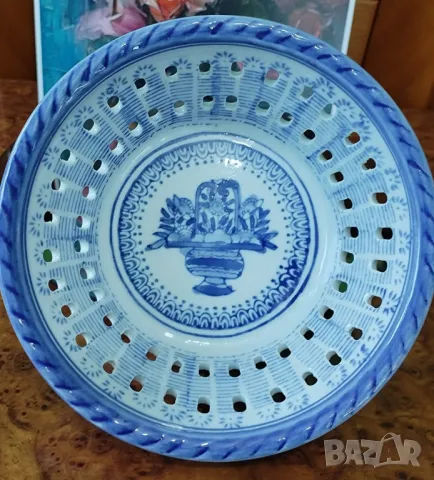 Ажурна  фруктиера от  рязан порцелан -Vintage Ramsel Hamburg, снимка 2 - Чинии - 49012546