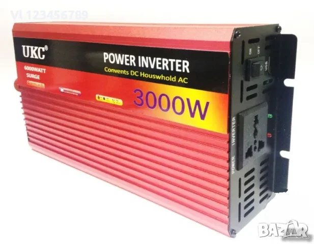 Висококачeствен инвертор за автомобил UKC 12V-220V, 3000W, снимка 2 - Аксесоари и консумативи - 50759624