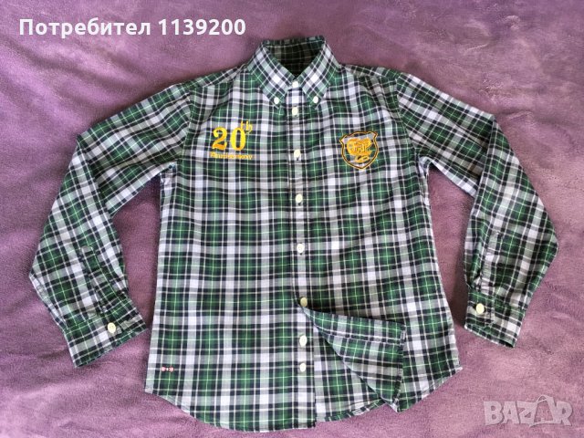 8-9г френска карирана риза Eden Park kids дълъг ръкав оригинал, снимка 2 - Детски ризи - 27138678