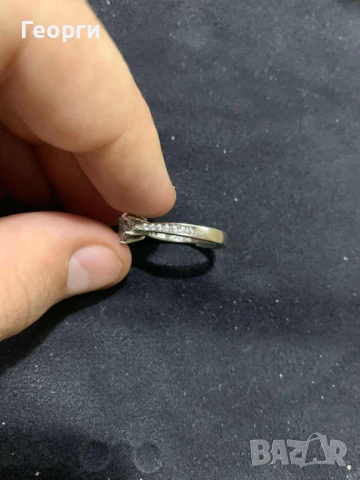 Пръстен от платина 950 с диамант , снимка 4 - Пръстени - 51424746