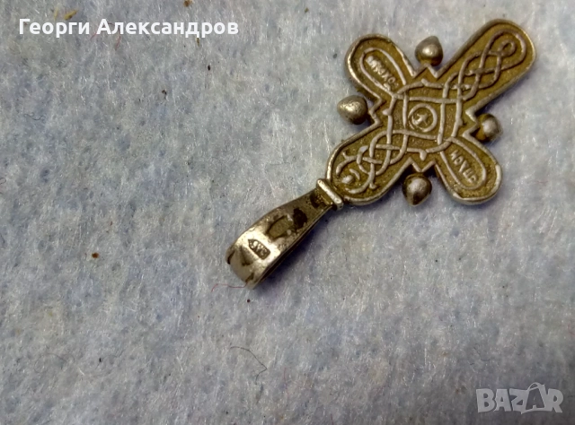 ЦАРСКА РУСИЯ Старо Авторско ПРАВОСЛАВНО СРЕБЪРНО РАЗПЯТИЕ двулицев КРЪСТ СПАСИ и СОХРАНИ СРЕБРО 875, снимка 5 - Антикварни и старинни предмети - 52866700