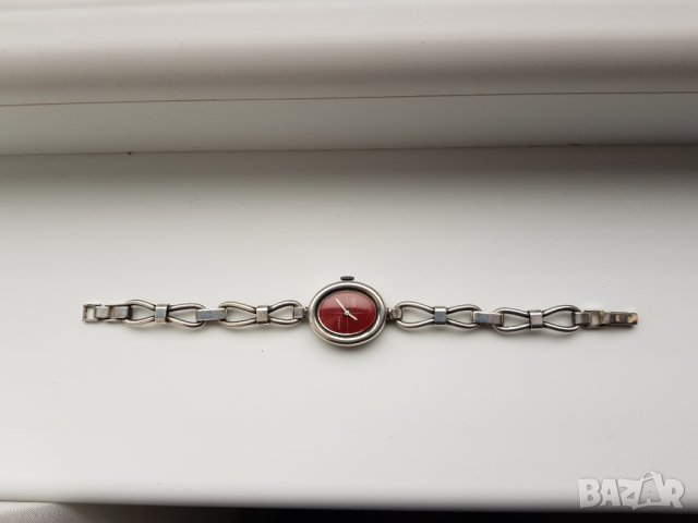 Дамски механичен посребрен часовник Сarex, снимка 4 - Дамски - 28002247