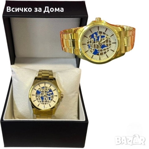 Луксозни златисти мъжки часовници с римски цифри, снимка 2 - Мъжки - 52055325