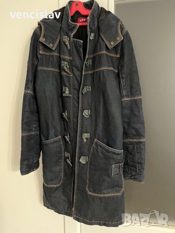 Дълга дънкова шуба