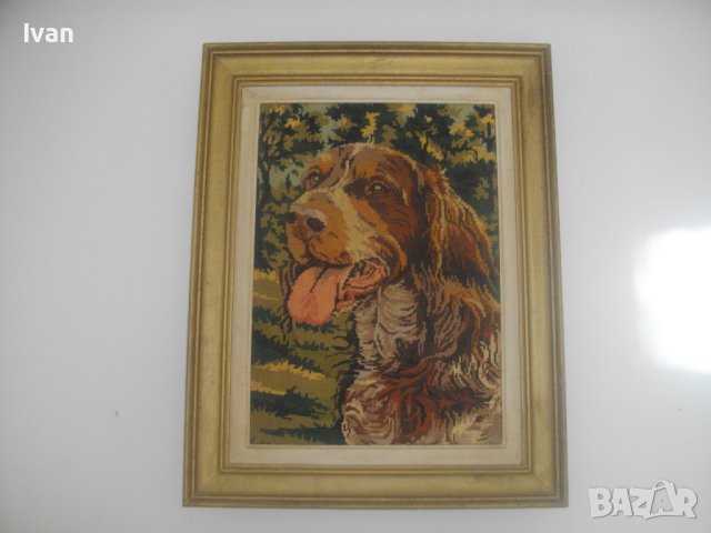 590х460мм-Голям Френски Ръчен Гоблен-Рамкиран-DMC Конци-Отличен, снимка 2 - Гоблени - 37076821