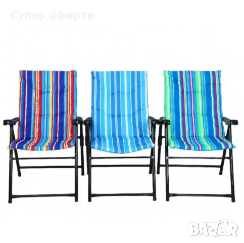 Голям сгъваем къмпинг стол с възглавница – комфорт навсякъде с теб NS3938, снимка 3 - Столове - 49909594