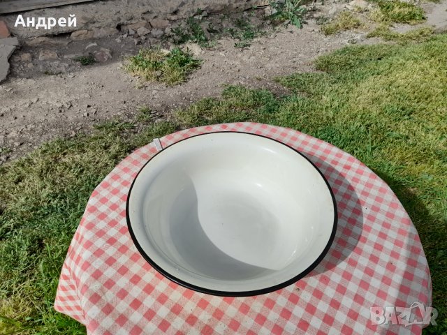 Стар емайлиран леген #4, снимка 2 - Антикварни и старинни предмети - 33030007