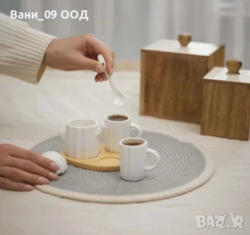 Сет за кафе-2 чаши и захарница, снимка 2 - Чаши - 50756492