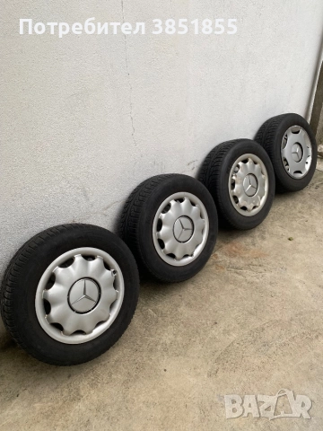 Зимни гуми 195/65/15 с джанти и тасове за Mercedes-Benz, снимка 3 - Гуми и джанти - 51872486